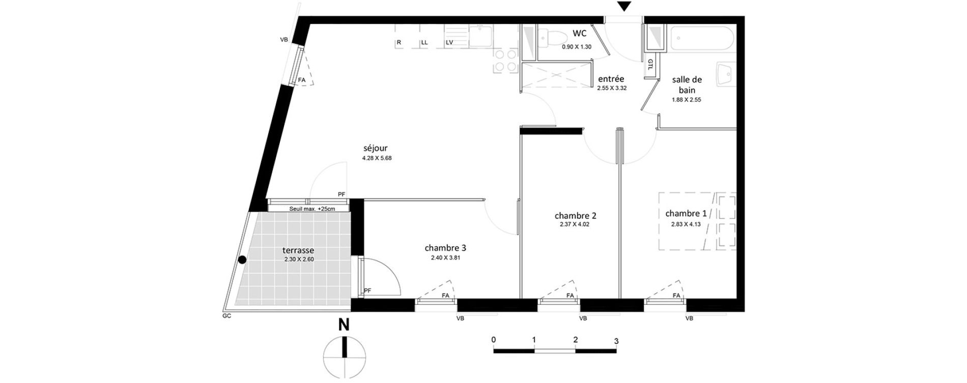 Appartement T4 de 66,79 m2 &agrave; Livry-Gargan Centre
