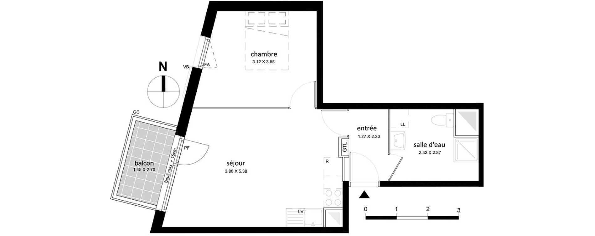 Appartement T2 de 40,18 m2 &agrave; Livry-Gargan Centre
