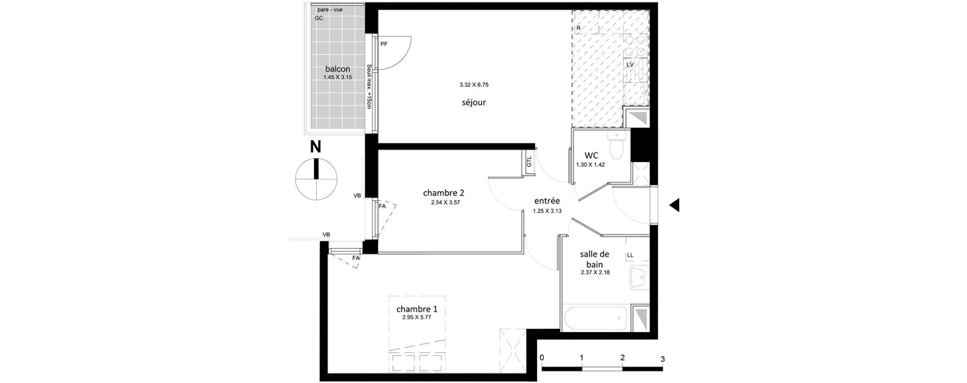 Appartement T3 de 58,55 m2 &agrave; Livry-Gargan Centre