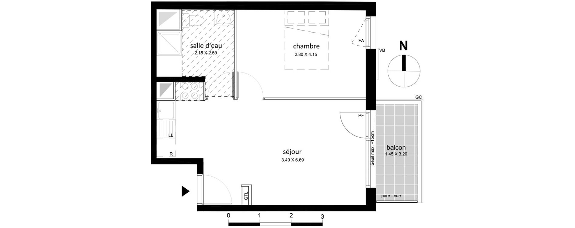 Appartement T2 de 37,81 m2 &agrave; Livry-Gargan Centre