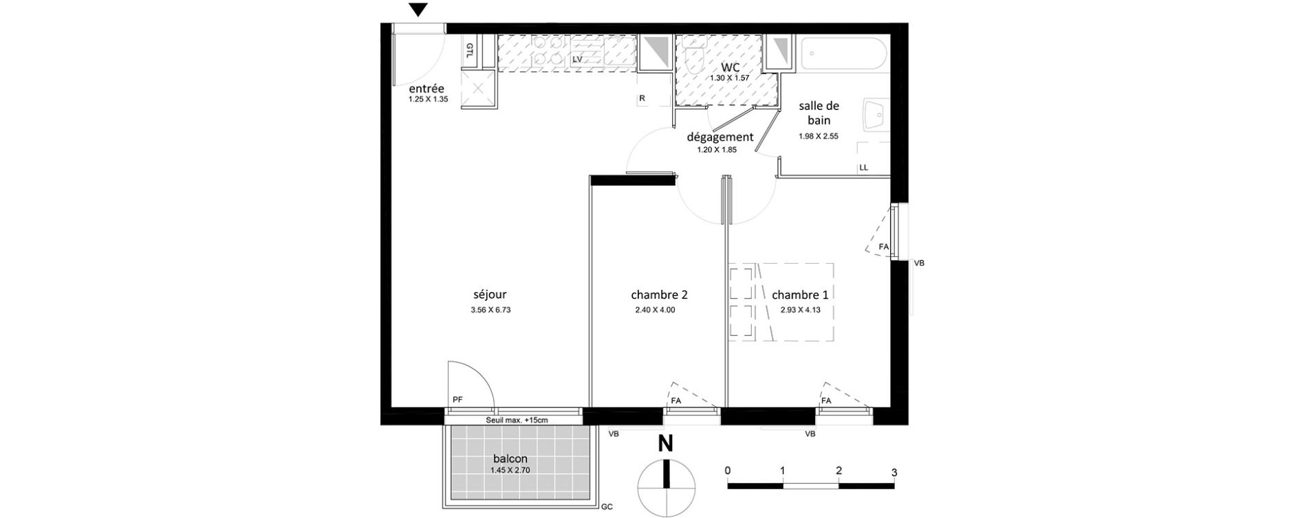 Appartement T3 de 57,75 m2 &agrave; Livry-Gargan Centre