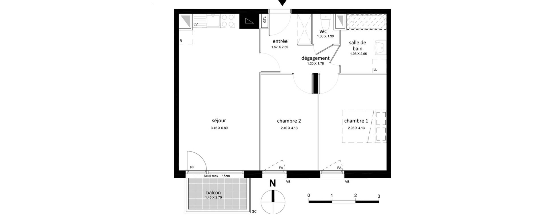 Appartement T3 de 57,06 m2 &agrave; Livry-Gargan Centre