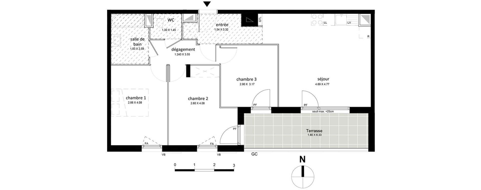 Appartement T4 de 72,46 m2 &agrave; Livry-Gargan Centre