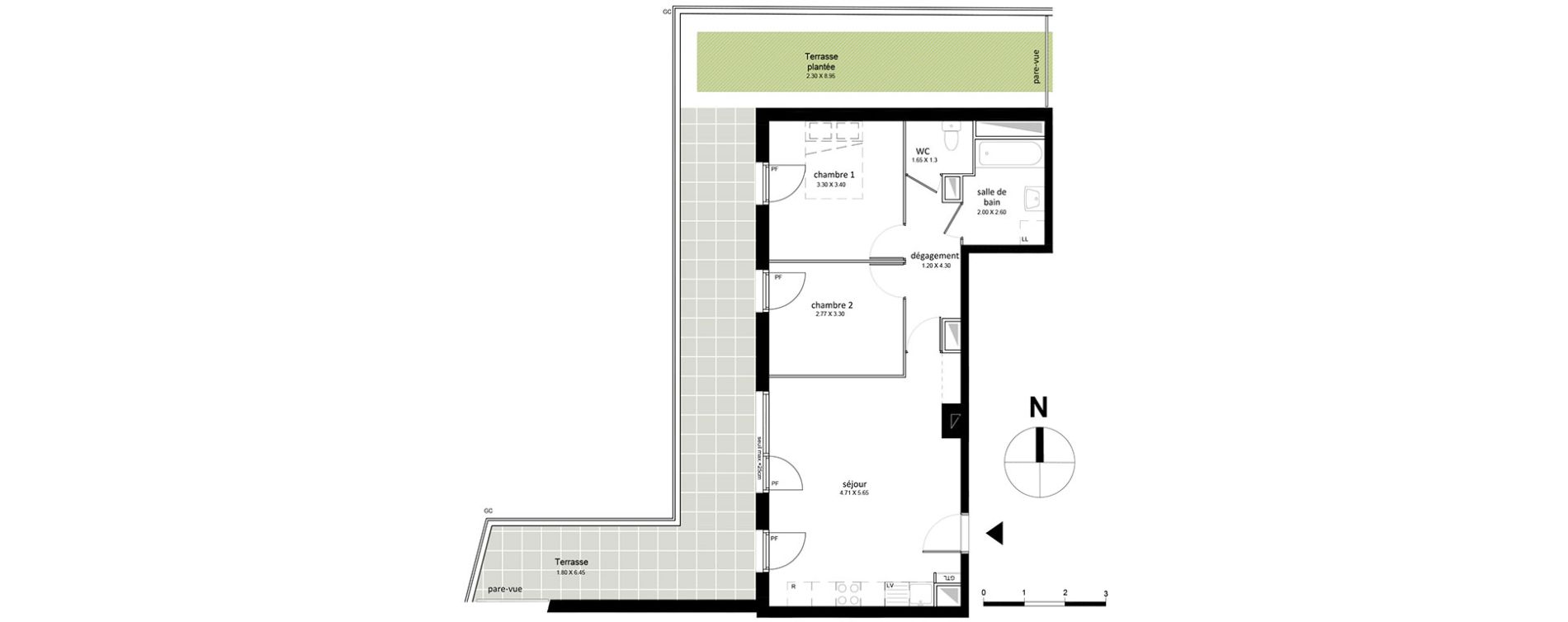 Appartement T3 de 59,16 m2 &agrave; Livry-Gargan Centre