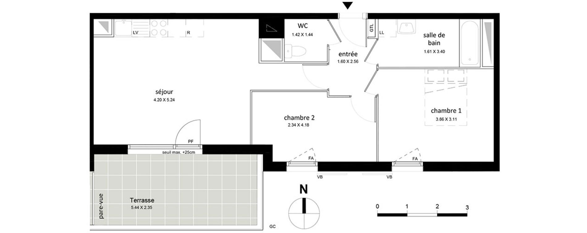 Appartement T3 de 56,84 m2 &agrave; Livry-Gargan Centre