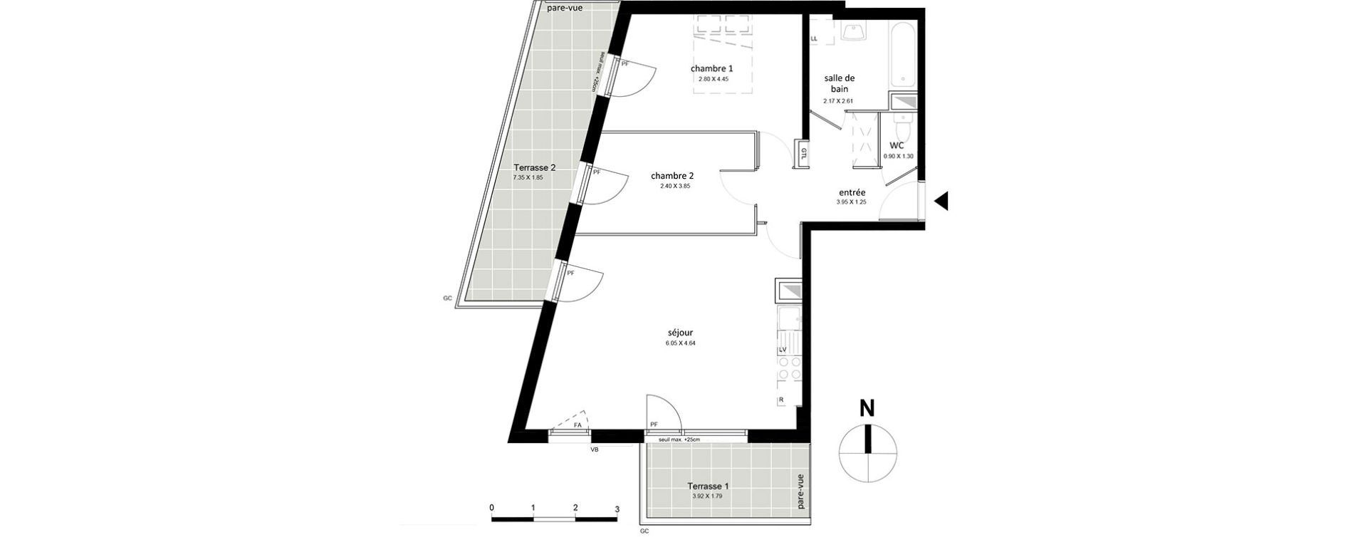 Appartement T3 de 64,37 m2 &agrave; Livry-Gargan Centre