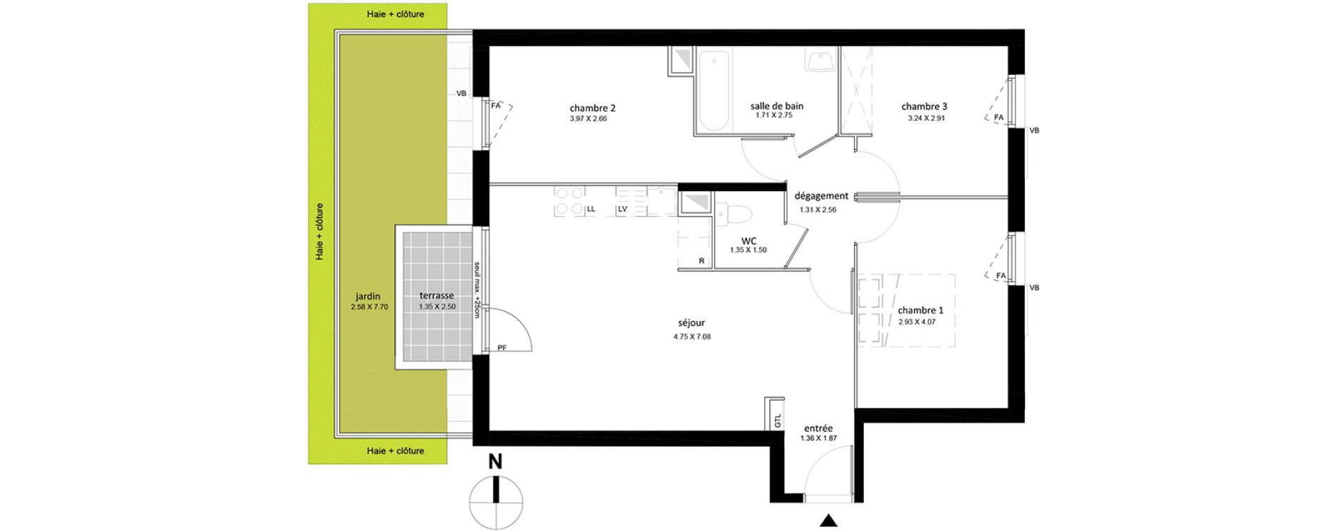 Appartement T4 de 73,02 m2 &agrave; Livry-Gargan Centre