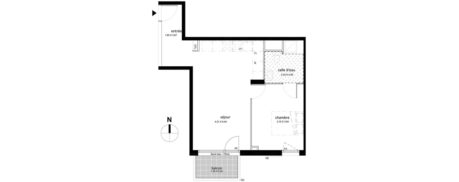 Appartement T2 de 46,81 m2 &agrave; Livry-Gargan Centre