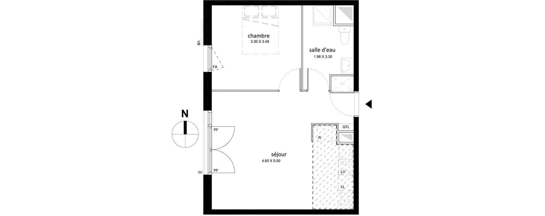 Appartement T2 de 42,15 m2 &agrave; Livry-Gargan Centre
