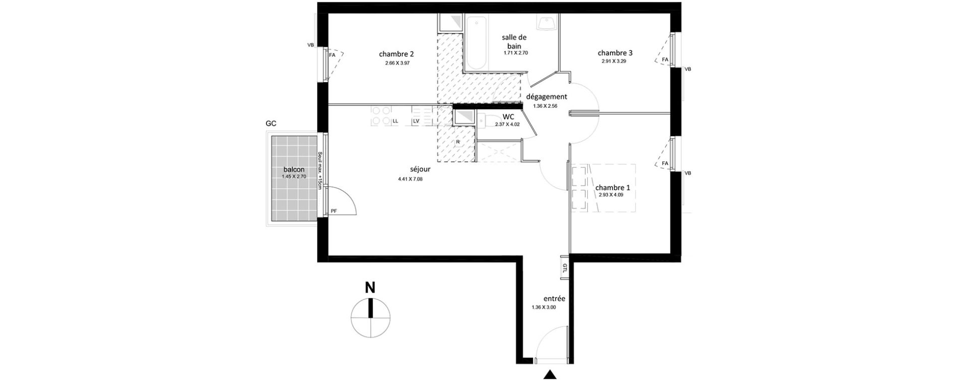 Appartement T4 de 72,91 m2 &agrave; Livry-Gargan Centre