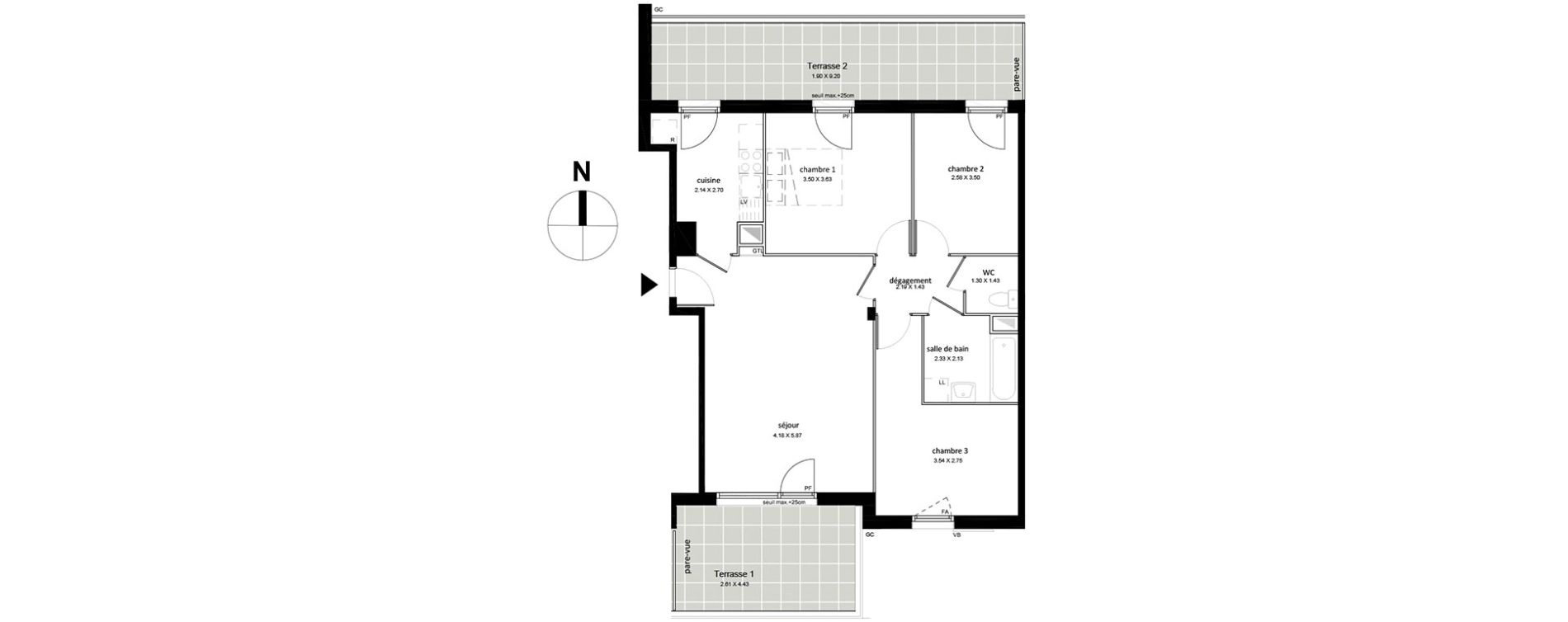 Appartement T4 de 76,17 m2 &agrave; Livry-Gargan Centre