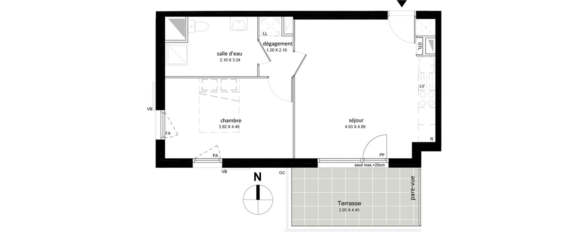 Appartement T2 de 44,00 m2 &agrave; Livry-Gargan Centre