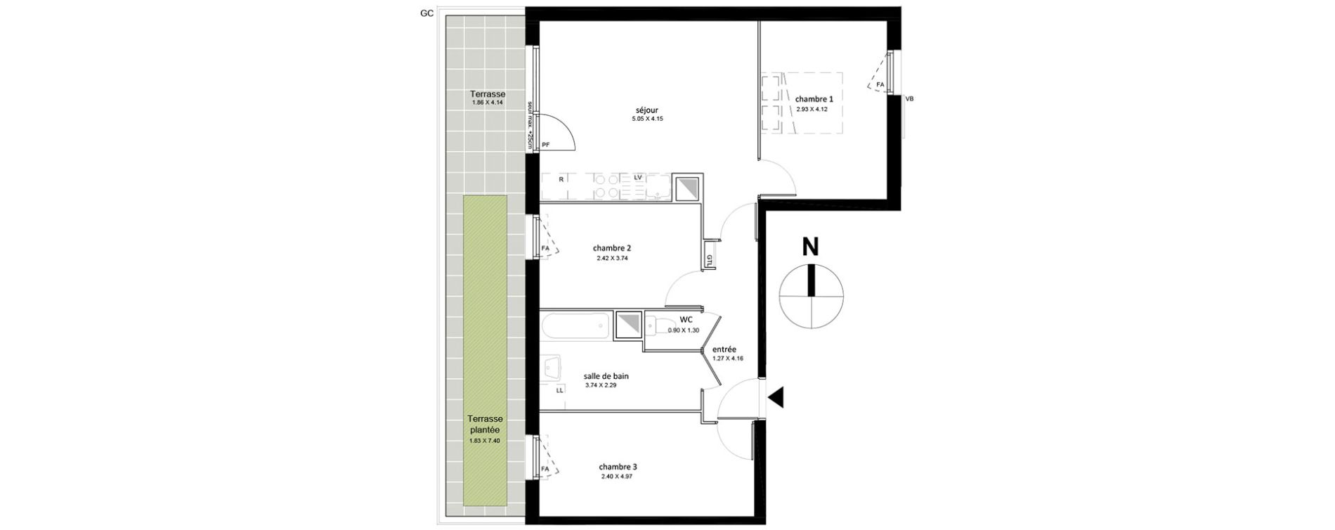 Appartement T4 de 67,43 m2 &agrave; Livry-Gargan Centre