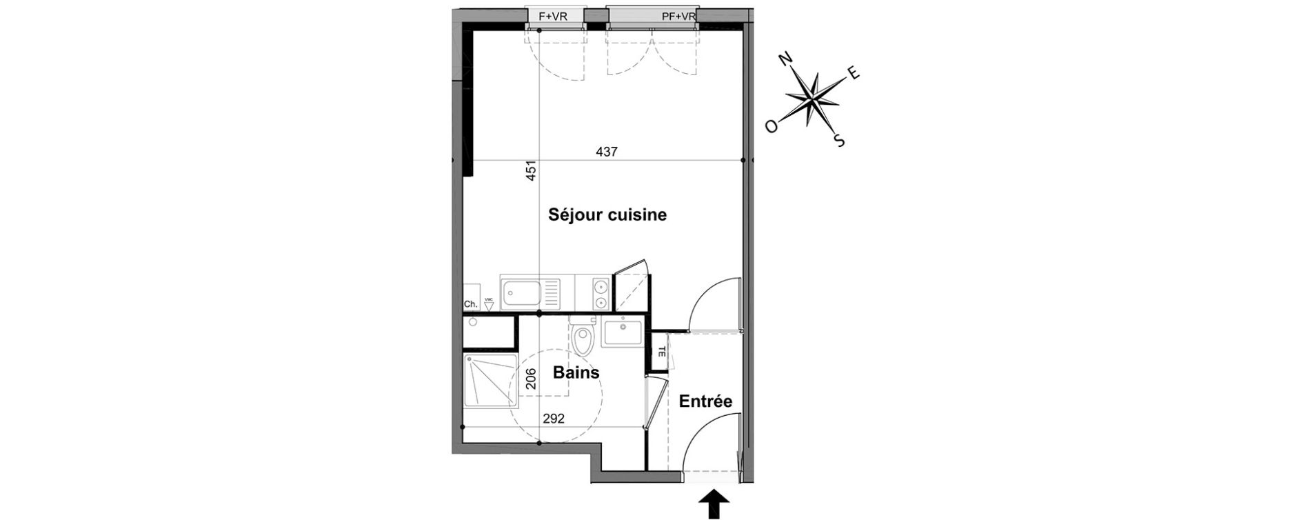Appartement T1 de 29,30 m2 &agrave; Livry-Gargan Centre