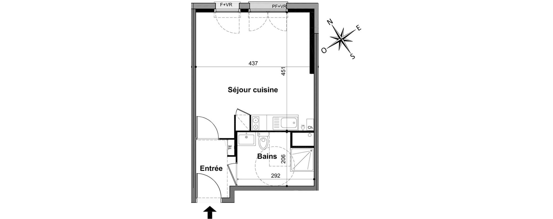 Appartement T1 de 28,90 m2 &agrave; Livry-Gargan Centre