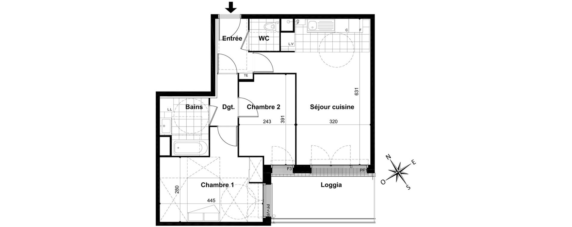 Appartement T3 de 57,90 m2 &agrave; Livry-Gargan Centre
