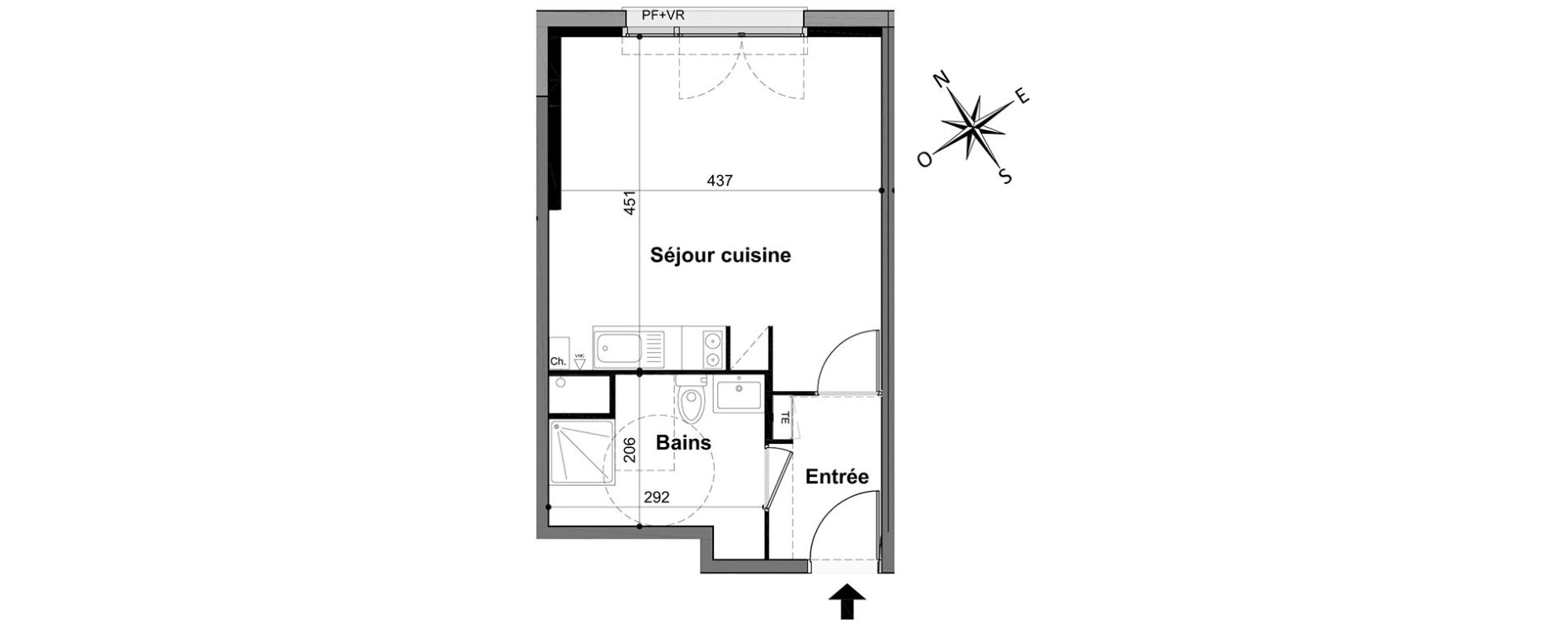 Appartement T1 de 29,30 m2 &agrave; Livry-Gargan Centre