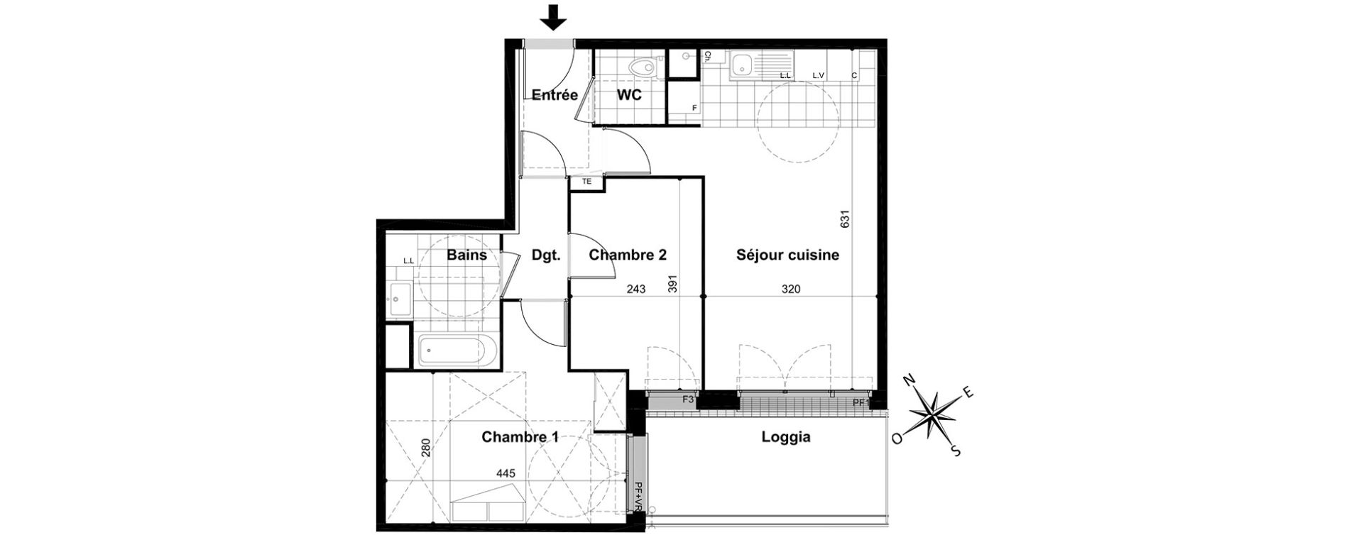 Appartement T3 de 57,90 m2 &agrave; Livry-Gargan Centre