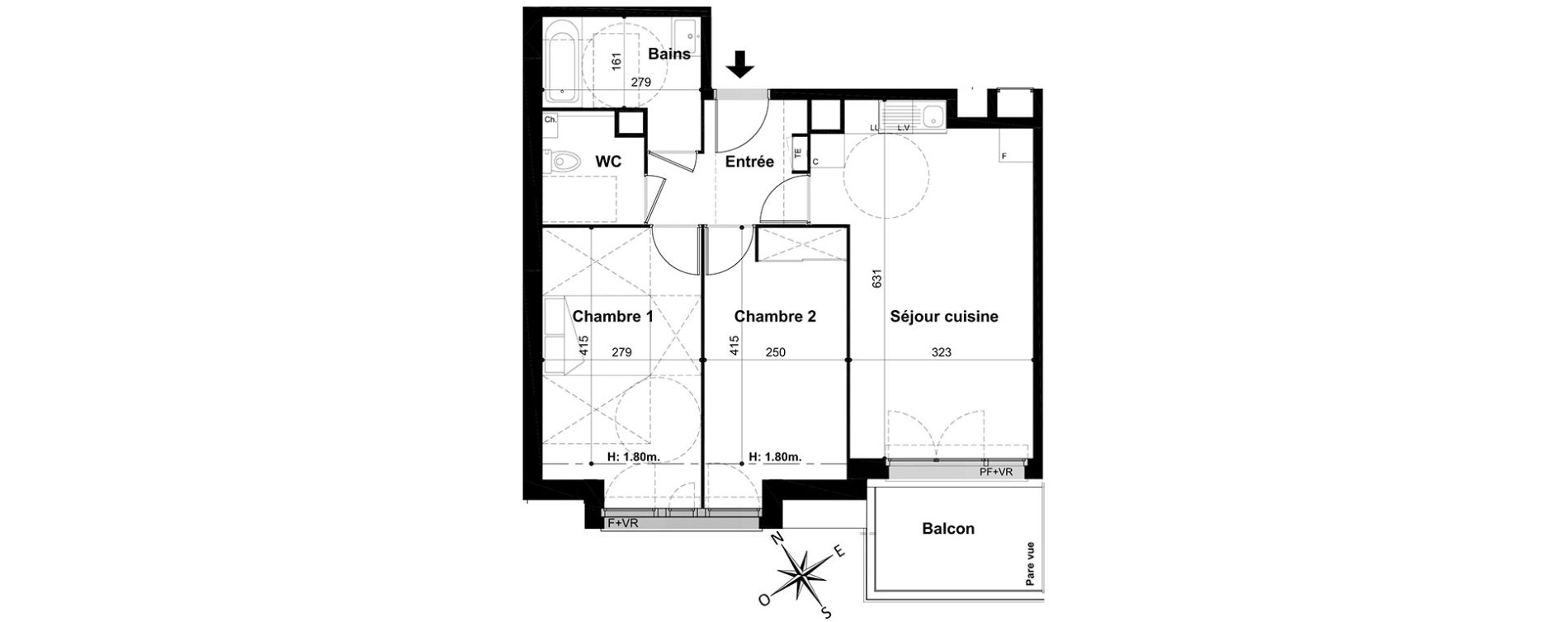 Appartement T3 de 56,80 m2 &agrave; Livry-Gargan Centre