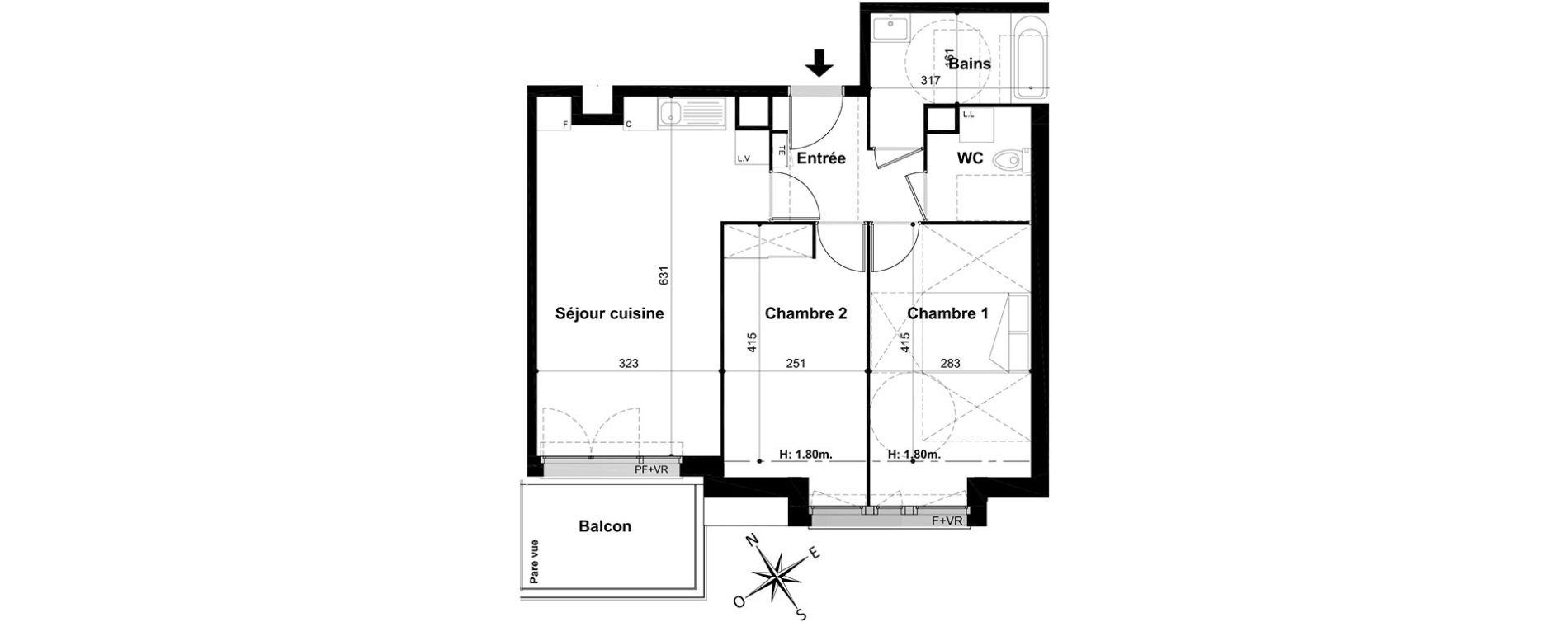 Appartement T3 de 57,80 m2 &agrave; Livry-Gargan Centre