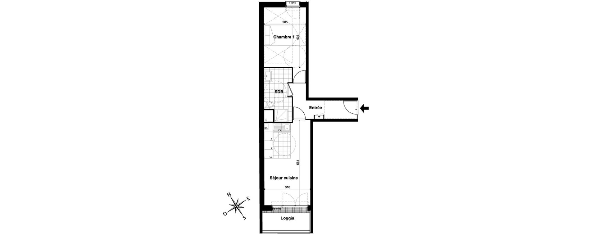 Appartement T2 de 42,80 m2 &agrave; Livry-Gargan Centre