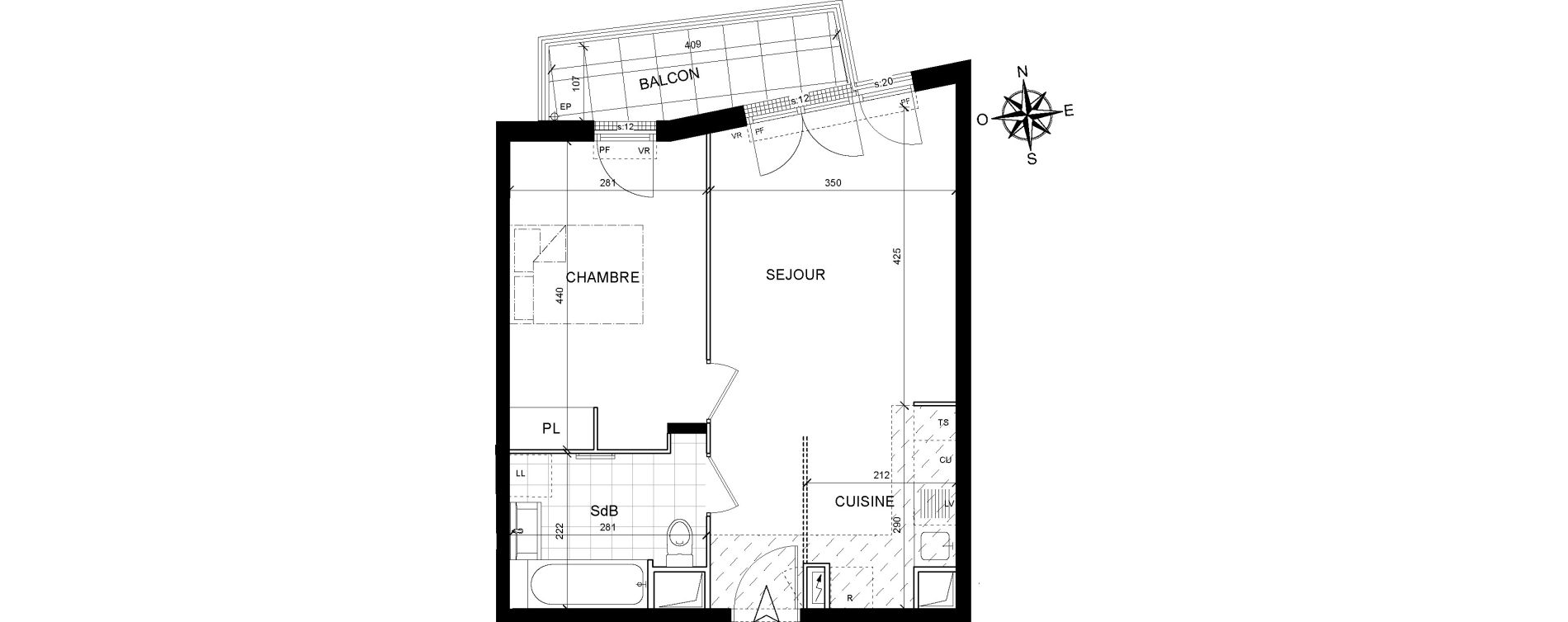 Appartement T2 de 42,40 m2 &agrave; Livry-Gargan Centre