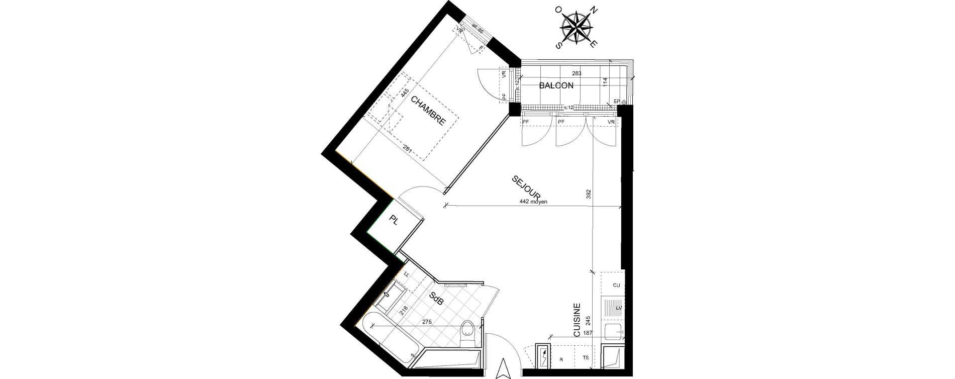 Appartement T2 de 43,55 m2 &agrave; Livry-Gargan Centre
