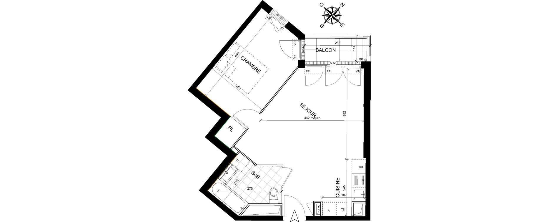 Appartement T2 de 43,55 m2 &agrave; Livry-Gargan Centre