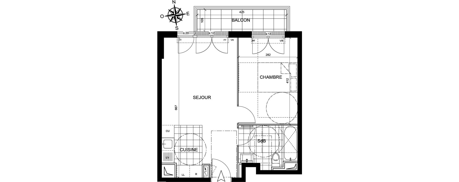 Appartement T2 de 40,14 m2 &agrave; Livry-Gargan Centre