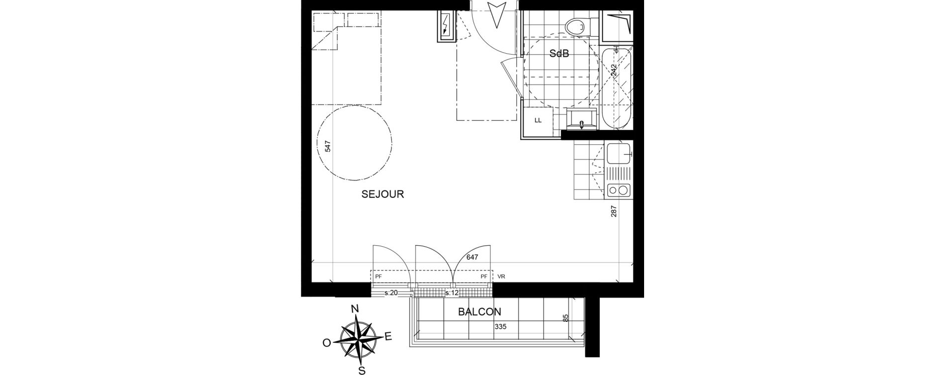 Studio de 34,21 m2 &agrave; Livry-Gargan Centre