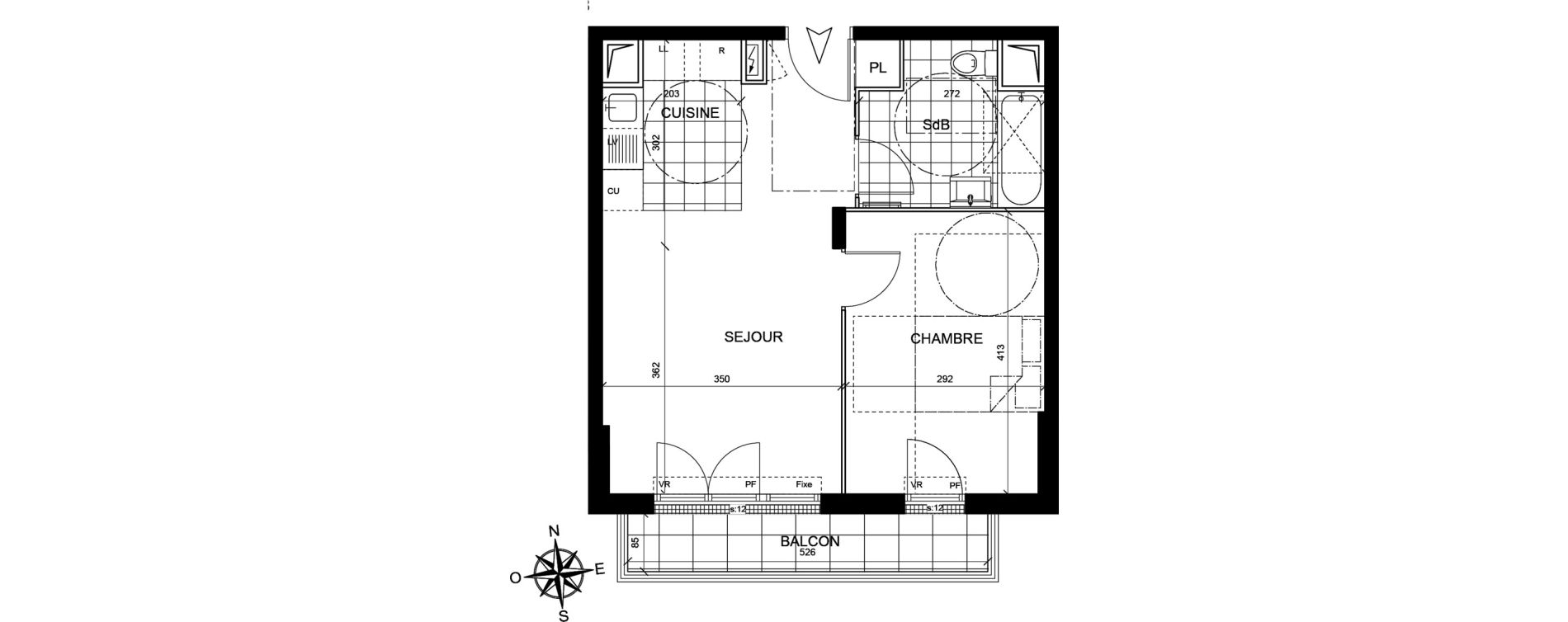 Appartement T2 de 40,56 m2 &agrave; Livry-Gargan Centre