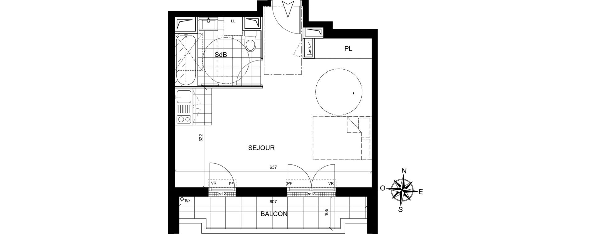 Appartement T1 de 32,89 m2 &agrave; Livry-Gargan Centre