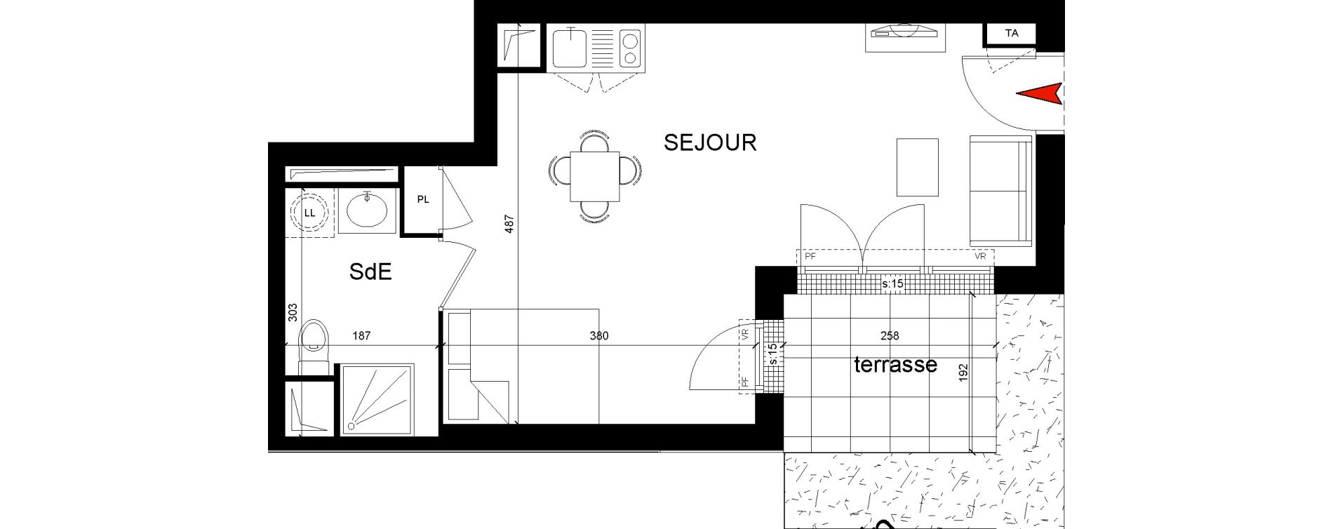 Appartement T1 de 32,12 m2 &agrave; Montfermeil Centre