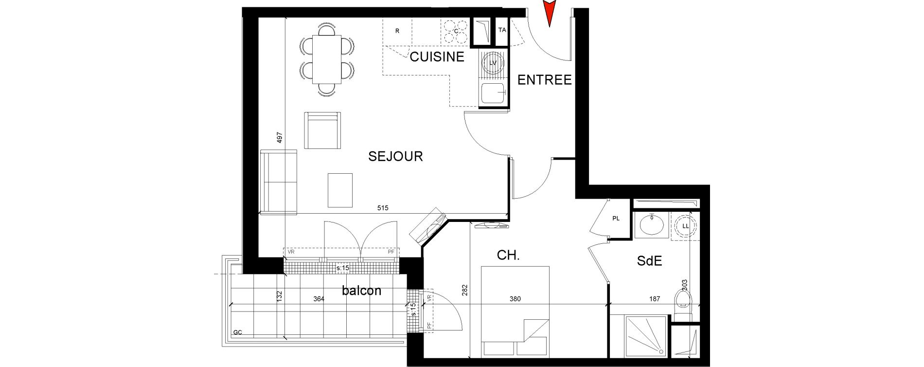 Appartement T2 de 45,60 m2 &agrave; Montfermeil Centre