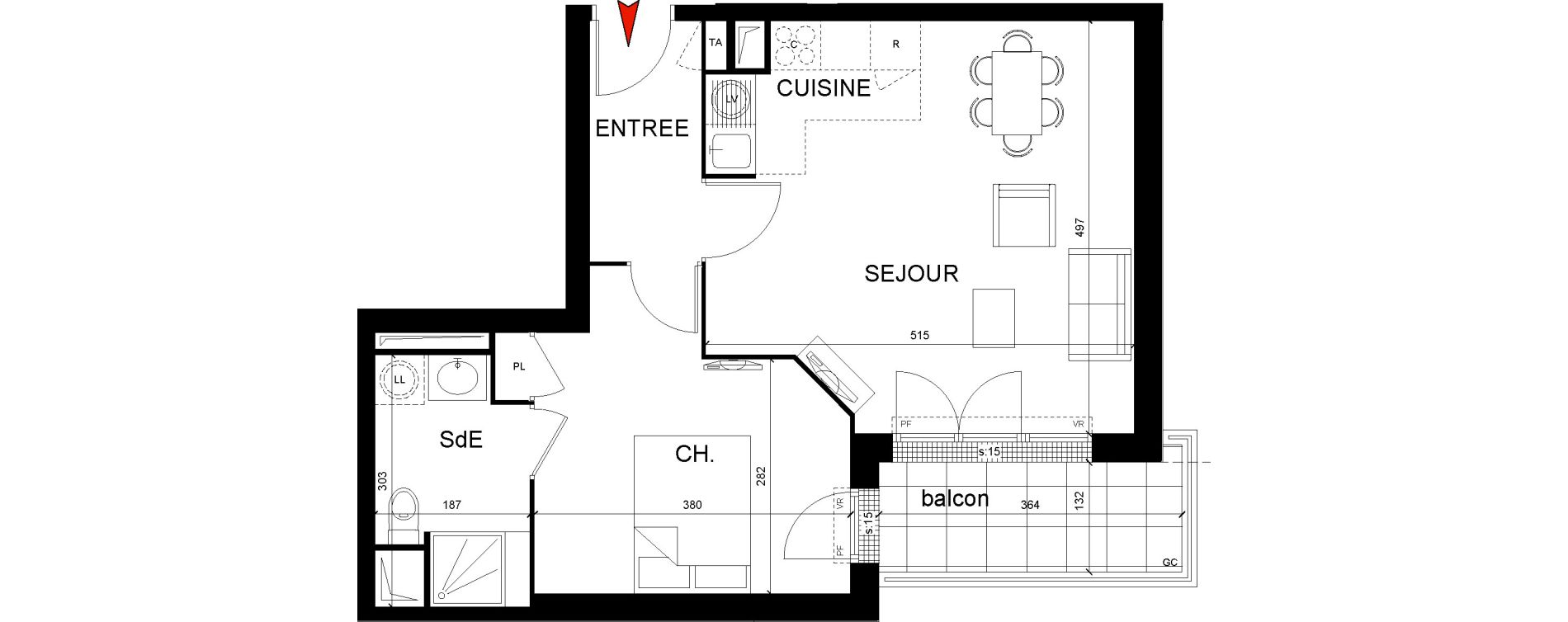 Appartement T2 de 44,99 m2 &agrave; Montfermeil Centre