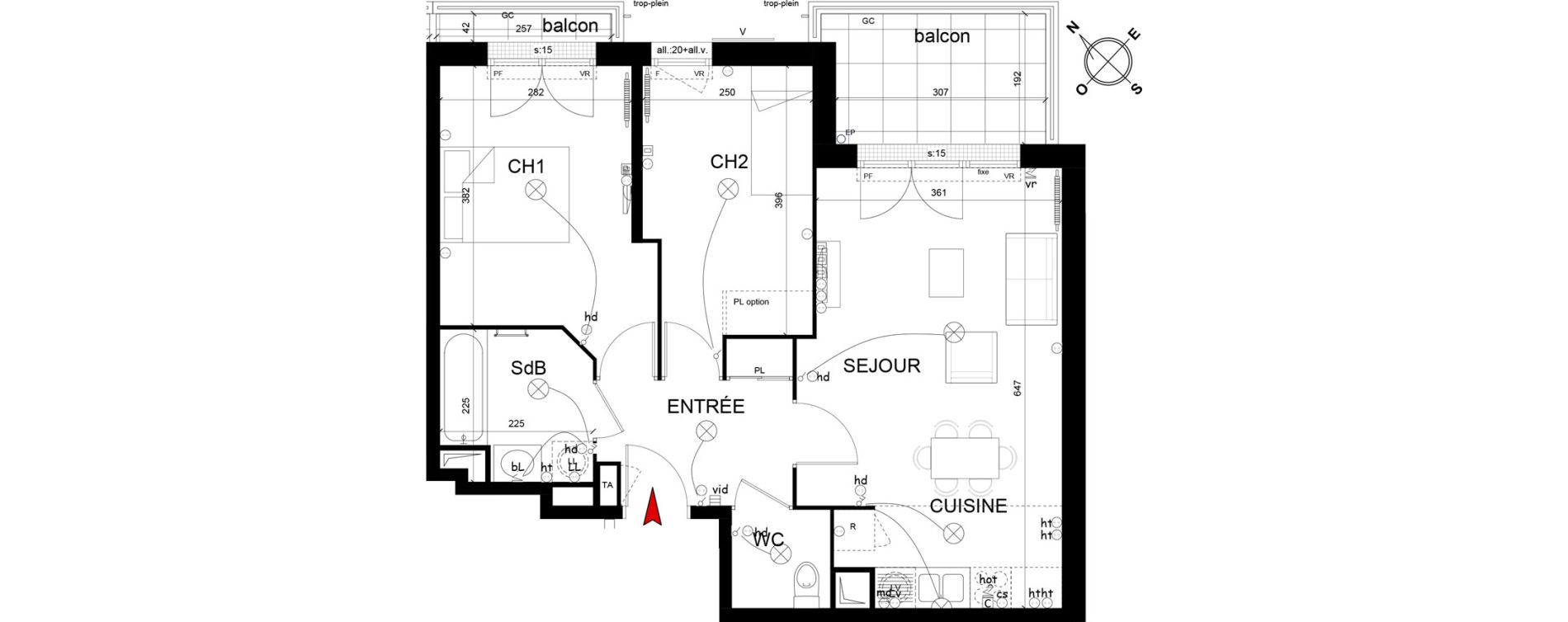 Appartement T3 de 57,70 m2 &agrave; Montfermeil Centre