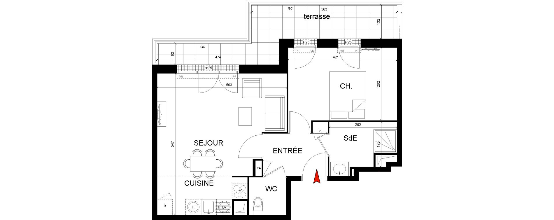 Appartement T2 de 46,12 m2 &agrave; Montfermeil Centre