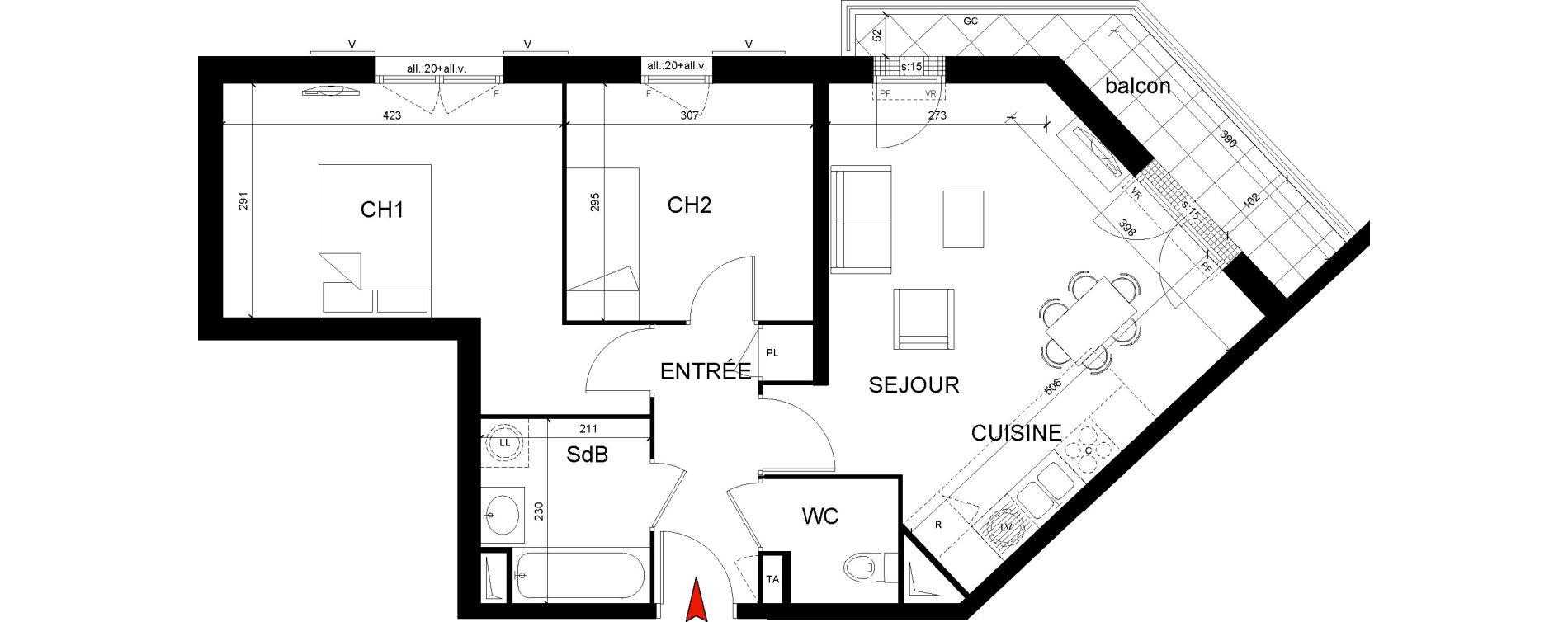 Appartement T3 de 59,26 m2 &agrave; Montfermeil Centre