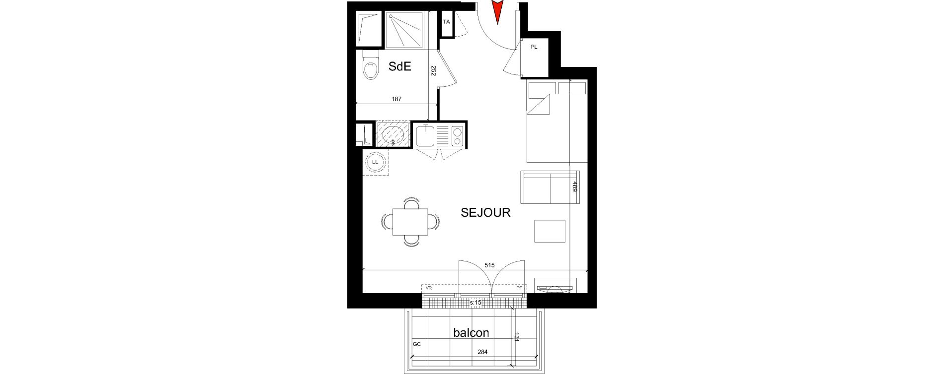 Appartement T1 de 30,55 m2 &agrave; Montfermeil Centre