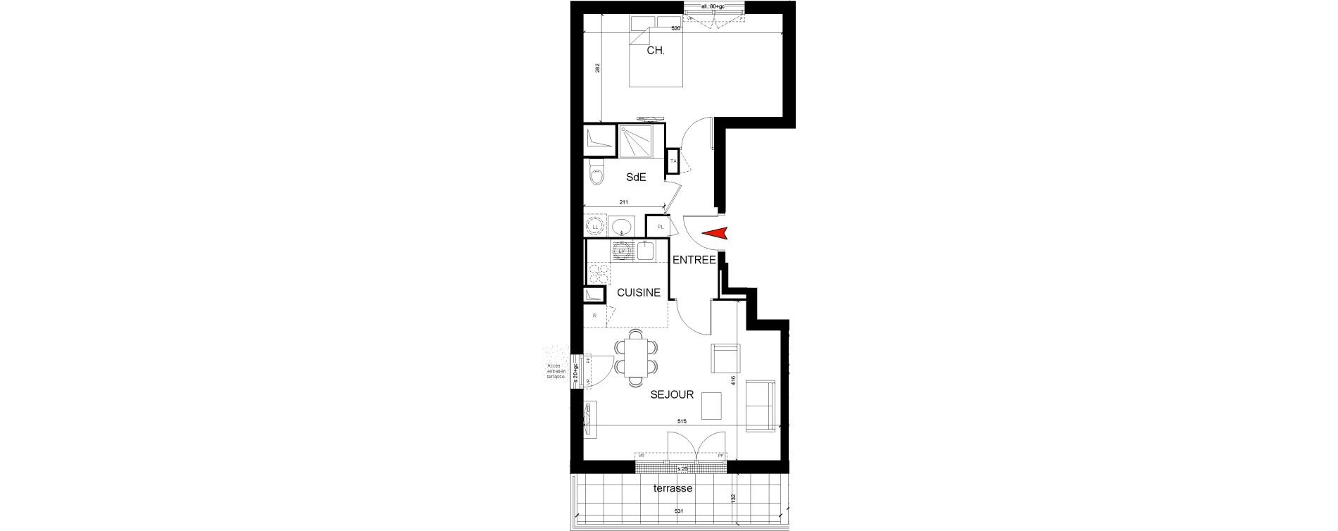 Appartement T2 de 49,23 m2 &agrave; Montfermeil Centre
