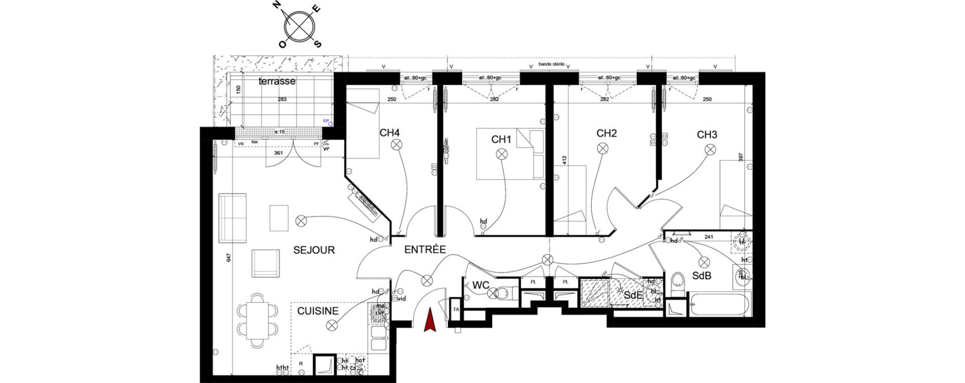 Appartement T5 de 90,35 m2 &agrave; Montfermeil Centre