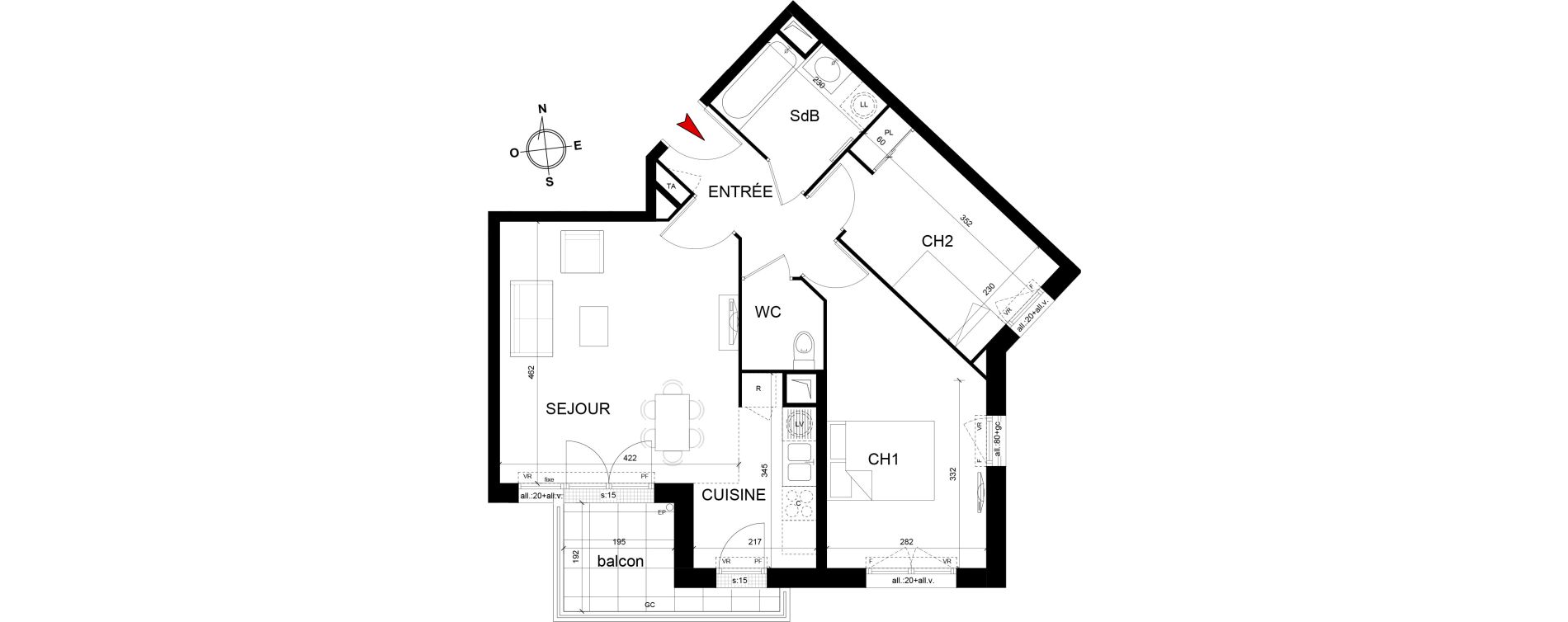 Appartement T3 de 58,99 m2 &agrave; Montfermeil Centre
