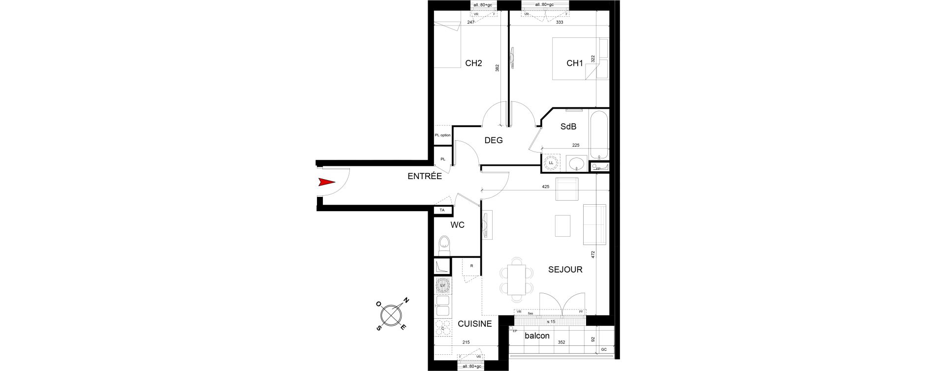 Appartement T3 de 64,46 m2 &agrave; Montfermeil Centre