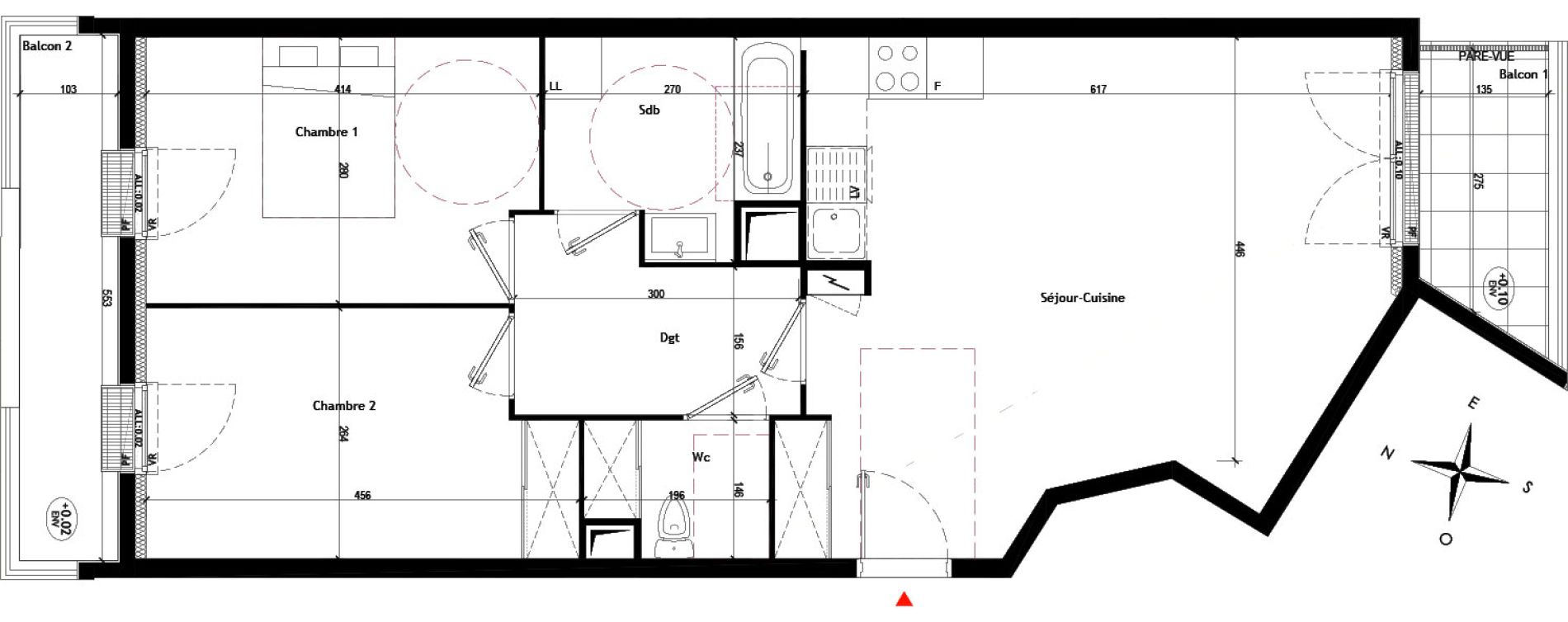 Appartement T3 de 65,98 m2 &agrave; Montfermeil Les coudreaux