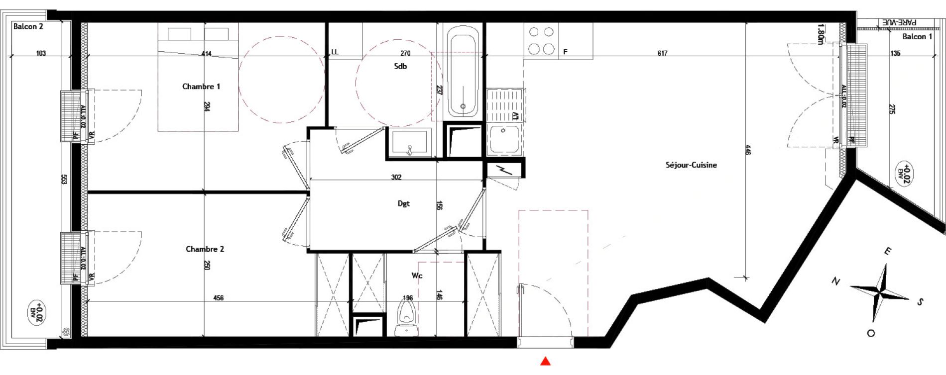 Appartement T3 de 65,72 m2 &agrave; Montfermeil Les coudreaux