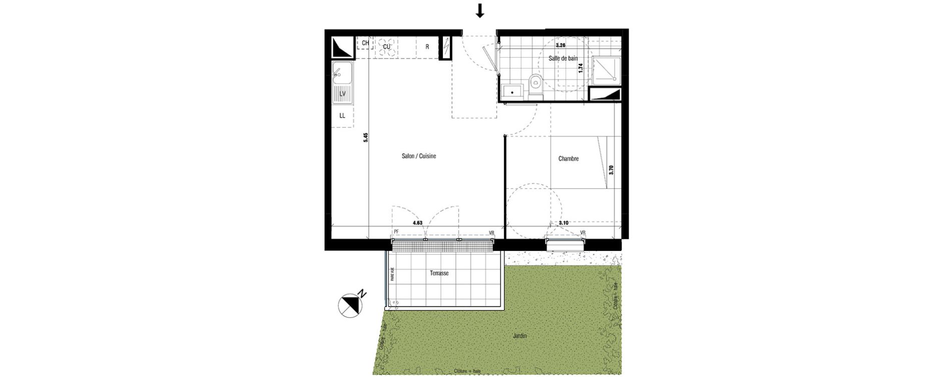 Appartement T2 de 41,01 m2 &agrave; Montfermeil Centre