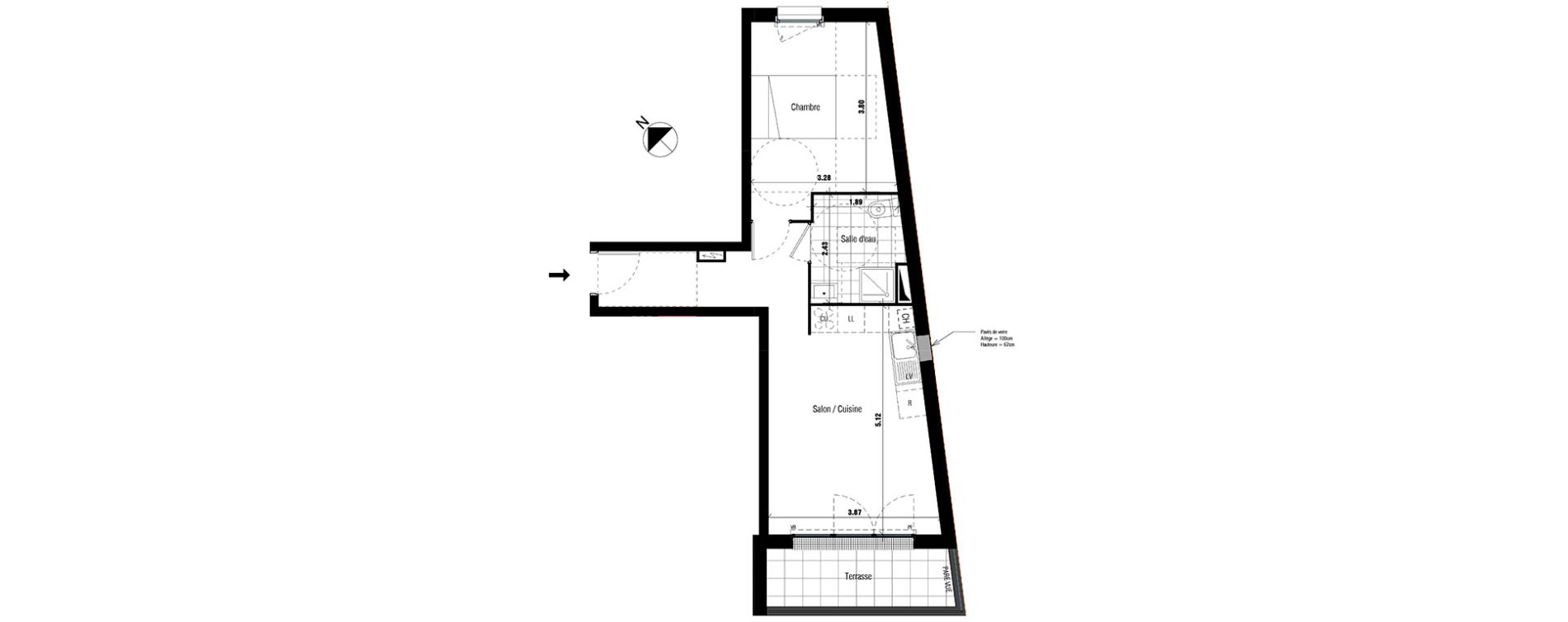 Appartement T2 de 41,97 m2 &agrave; Montfermeil Centre