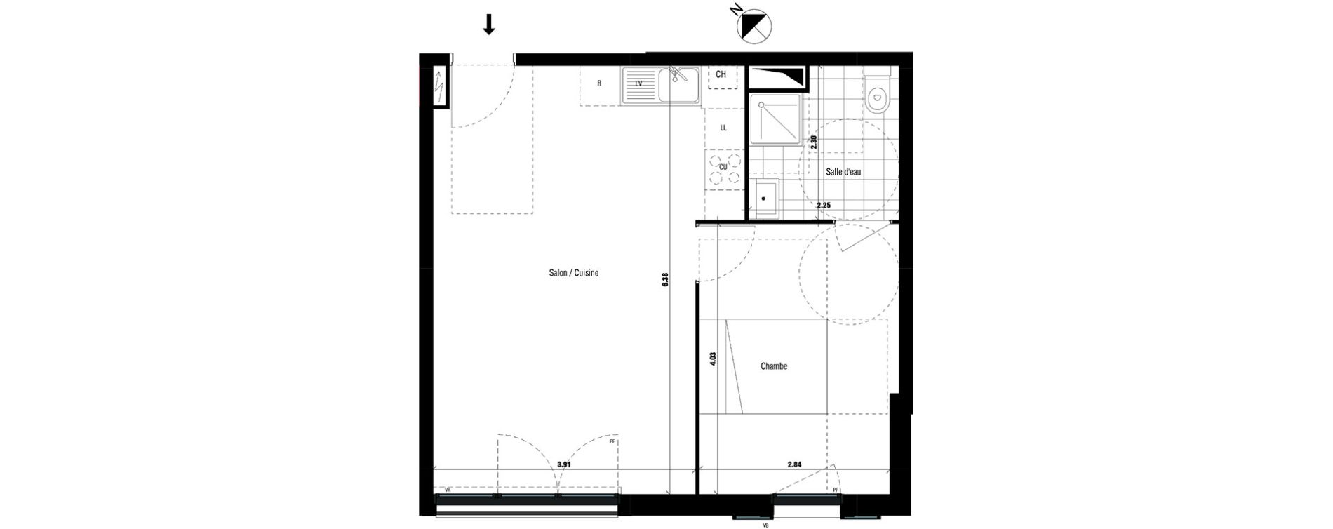 Appartement T2 de 43,07 m2 &agrave; Montfermeil Centre