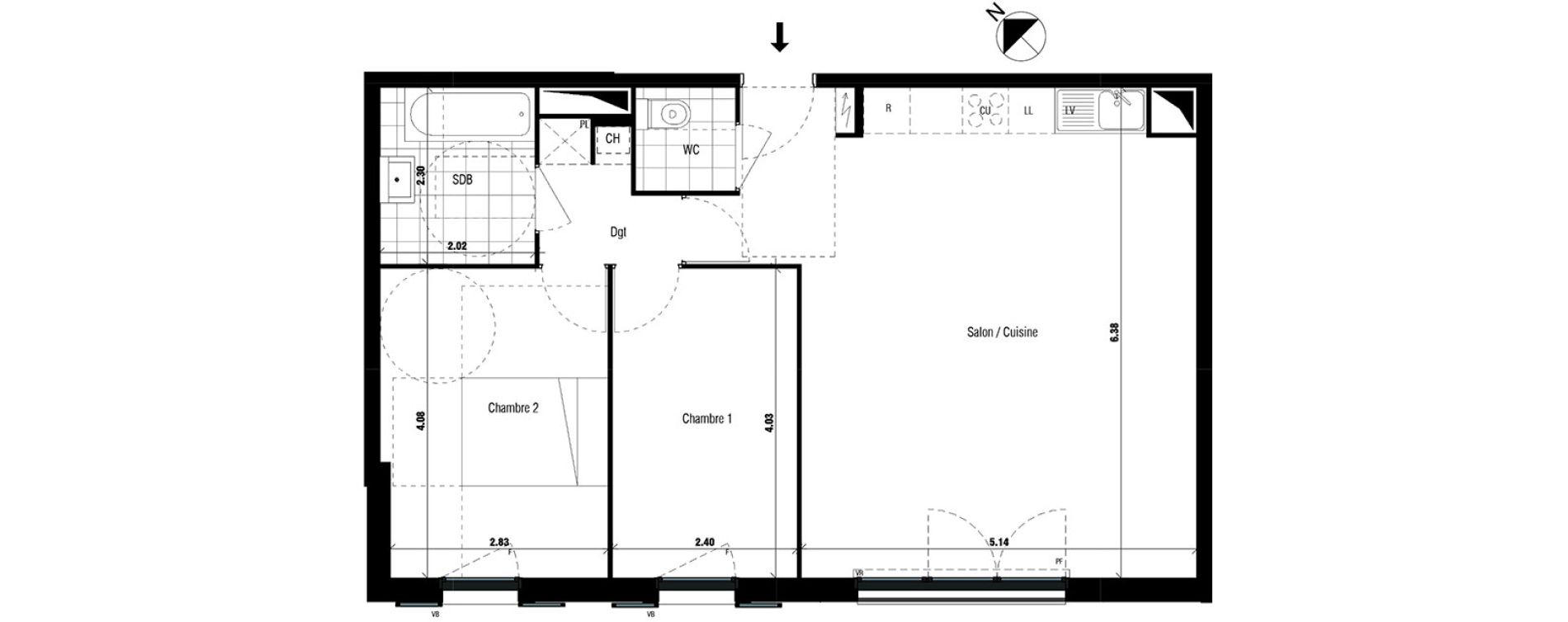 Appartement T3 de 65,26 m2 &agrave; Montfermeil Centre