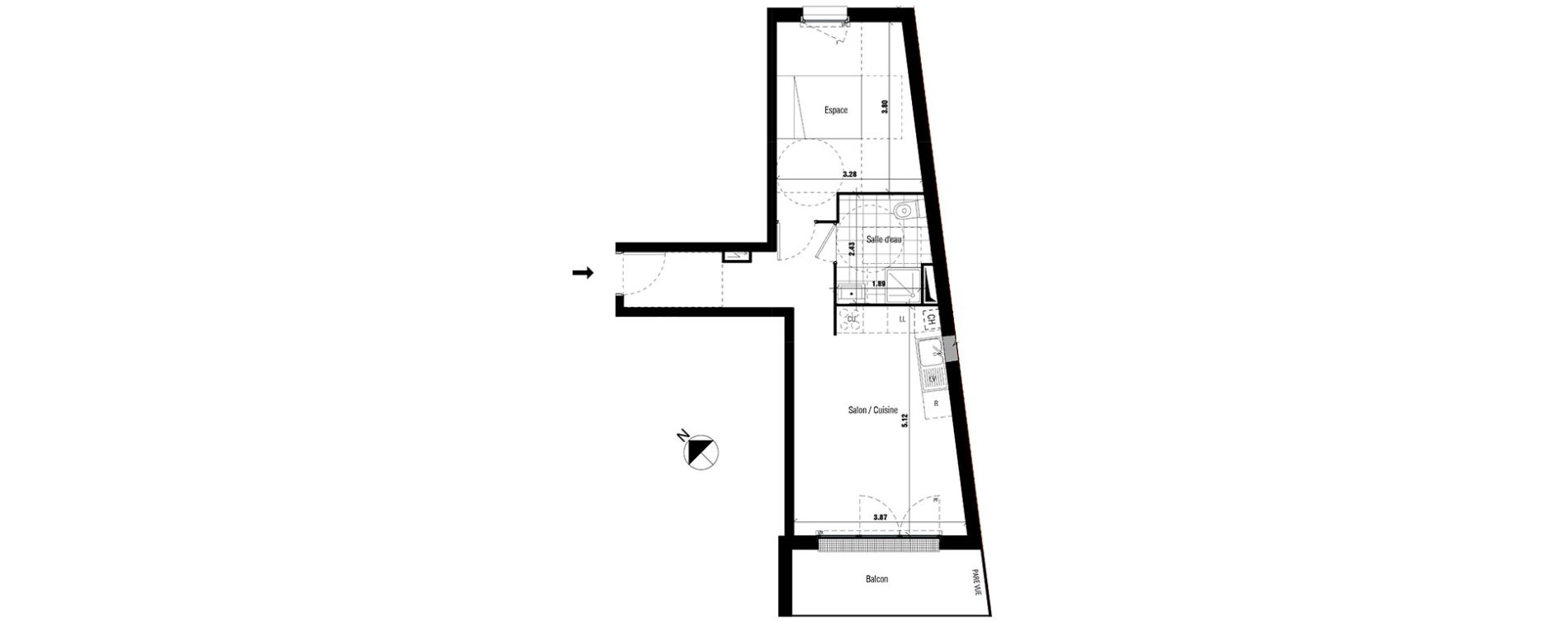 Appartement T2 de 41,85 m2 &agrave; Montfermeil Centre
